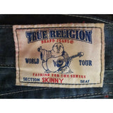 True Religion Skinny with Flaps Pocket Faded Mens 36 Dark Denim Blue Jeans 40x33