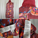 Desigual Natalie 67E29E2 Colorful Tapestry Wool Patchwork Peacoat Womens 36 XS