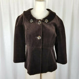 Fashionista Velvet Peter Pan Collar 3/4 Sleeve Swing Jacket Blazer Womens L USA