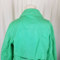 LL Bean Canvas Cotton Swing Jacket Double Breasted Peacoat Womens S Spring Green