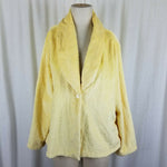 Cuddledown Soft Yellow Fleece Shawl Collar Bed Jacket Cropped Robe Womens XXL