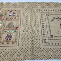 1970s Amish Country Kitsch Patchwork Quilt Panel 1 Yard Harvest Brown Barnyard
