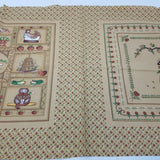 1970s Amish Country Kitsch Patchwork Quilt Panel 1 Yard Harvest Brown Barnyard