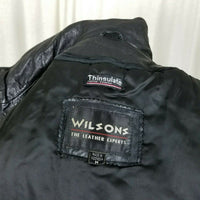 Wilsons Leather Black Belted Thinsulate Insulated Jacket Womens M Zip Out Liner