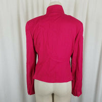 Vintage Talbots Collection Wool Ribbed Blazer Jacket Womens 12 Italy Bright 80s