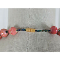 Salmon Pink Faceted Resin Plastic Diamond Beads Single Strand BEADED NECKLACE