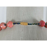 Salmon Pink Faceted Resin Plastic Diamond Beads Single Strand BEADED NECKLACE