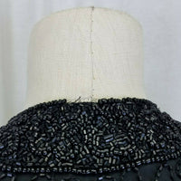 Laurence Kazar Heavily Beaded Black Silk Blazer Jacket Womens PL USA Formal