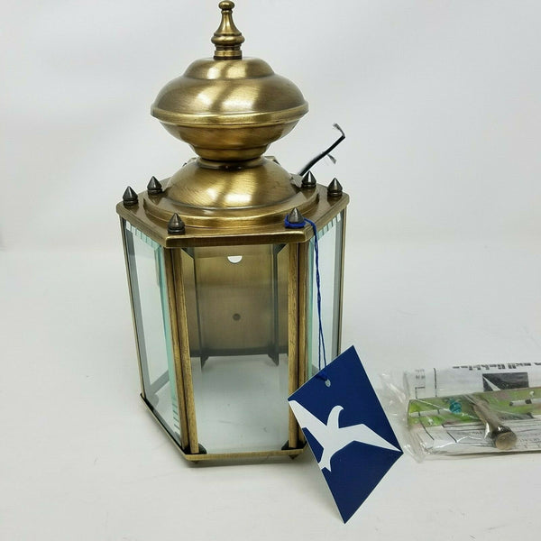 Sea Gull Lighting Outdoor Wall Lantern 8507-01 Antique Finish Solid Brass Bevel