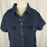 NWT Announcements Maternity Blue Jean Denim Shirt Button Up Top Blouse Womens M