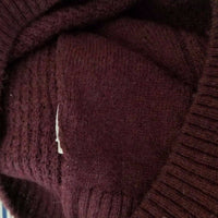 Penguin by Munsingwear Knit Sweater Pullover Crewneck Mens L Maroon Waffle Check