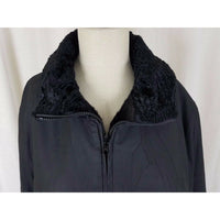 Alpine Studio Reversible Vegan Black Faux Fur Leather Car Coat Jacket Womens L