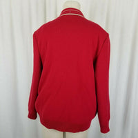 Escalier 100 Jeweled Zip Up Jacket Santana Knit Sweater Jacket Womens L Red Tan