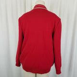 Escalier 100 Jeweled Zip Up Jacket Santana Knit Sweater Jacket Womens L Red Tan