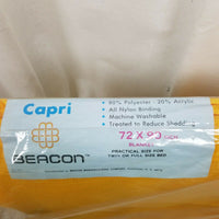 Vintage Beacon Capri Blanket Yellow 72"x 90" NOS Factory Sealed Therma Weave USA