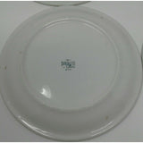 SYRACUSE CHINA 8 7/8" Dinner Plates Vintage Green Trim Design 4-kk USA Set of 4