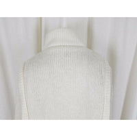 Carlisle Couture White Long Zip Up Cardigan Knit Sweater Jacket Coat Womens S