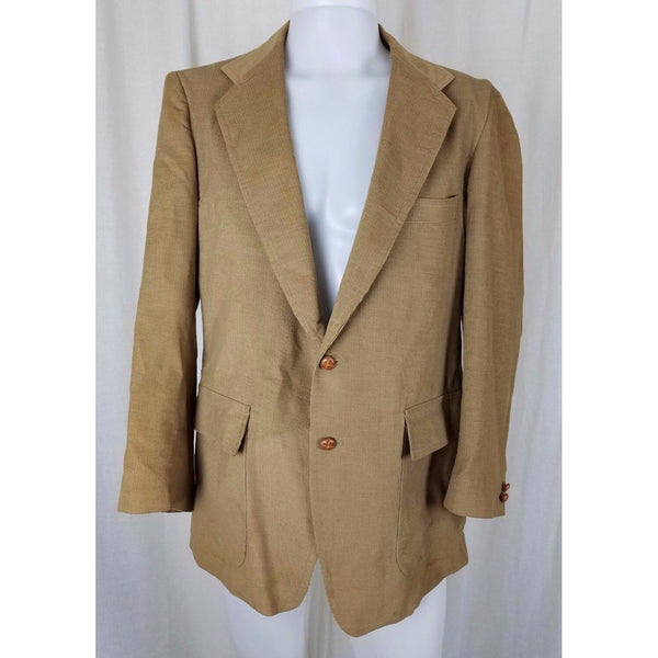 Vintage Napoleon Dynamite Style Camel Corduroy Sport Coat Blazer Jacket Mens 42