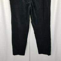 Talbots Classic Side Zip Black Velvet Brushed Cotton Pants Womens 16 Flat Front