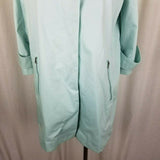 Talbots Petites Swing Rain Trench Coat Womens PS Placket Front Light Spring Blue