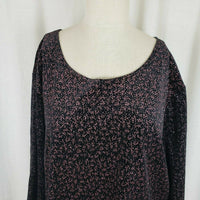 Elementz Stretch Jersey Knit Floral Metallic Top Shirt Tunic Blouse Womens 3X