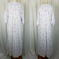 Vintage Sears Fashion Place Prairie Floral Flannel Nightgown Nightie Womens S