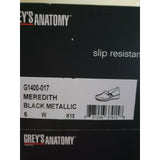 SoftWalk Grey's Anatomy Meredith Black Metallic Leather Clogs Shoes Women's 6 W