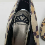 Fergalicious by Fergie Leopard Faux Fur Utopia Heels Pumps Round Toe Womens 8.5