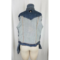 Riders Copper Collection Factory Distressed Jean Denim Trucker Jacket Womens M