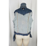 Riders Copper Collection Factory Distressed Jean Denim Trucker Jacket Womens M