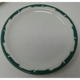 SYRACUSE CHINA 8 7/8" Dinner Plates Vintage Green Trim Design 4-kk USA Set of 4