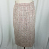 Country Suburbans Wool Plaid Tweed Blazer Jacket Skirt Suit Womens 12 USA Pink