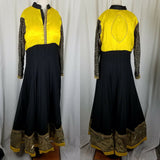 Ballroom Dance Competition Dress Latin Ethnic Womens 44 14 Costume Black Yellow