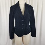 Vintage Bass Black Velvet Jacket Blazer Womens S Riding Equestrian 3 Button