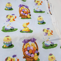 Easter Fun Chicks Eggs Free Spirit Westminster Hallmark Fabric 3.75 Yards HM58