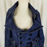 Speedway Luxury Designer Cropped Denim Jean Jacket Womens L Avant Garde Artsy