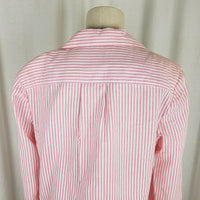 Vintage Bobbie Brooks Candy Striped Seersucker Boyfriend Blazer Jacket Womens 14