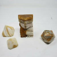 Vtg Onyx Stone Marble Tiki God Aztec Totem Pole Pyramids Carved Bookends Statues