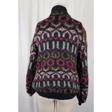 Icelandic Design Lined Knit Oversized Cardigan Sweater Jacket Womens M Wool Silk