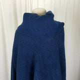 New York Giants NFL Crystal Logo Sweater Knit Poncho Cowl Neck Shawl Cape Hi/Lo