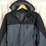 LL Bean Hooded Anorak Winter Jacket Ski Parka Mens M Colorblock Primaloft Gray