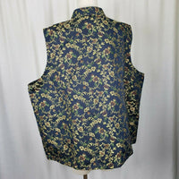 White Stag Woman Tapestry Antique Floral Button Down Sleeveless Top Womens 26 28