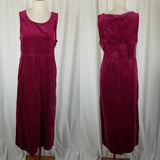 LL Bean Ellsworth Cotton Velveteen Maxi Jumper Dress Womens 6 Berry Sleeveless