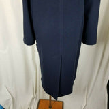 Julia Klein Petites Navy Blue Wool Long Maxi Peacoat Over Coat Womens 8P