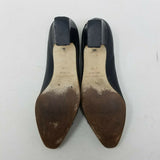 Etienne Aigner Ann Marie Black Leather Pumps Shoes Kitten Heels Low Womens 6.5M