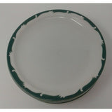 SYRACUSE CHINA 8 7/8" Dinner Plates Vintage Green Trim Design 4-kk USA Set of 4