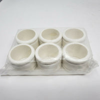 Set 6 Painted White Wood Rustic Farm Table Napkin Rings Holders Country Wedding