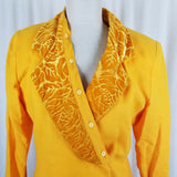 Ivana Wool Removable Velvet Embossed Collar Wrap Blazer Jacket Womens 10 USA