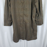 Vintage Plaid Rodes Half Lined Placket Front Trench Coat Mens S M Mid Century