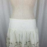 Tabitha Anthropology Lightweight Summer Floral Embroidered Twirl Skirt Womens 10